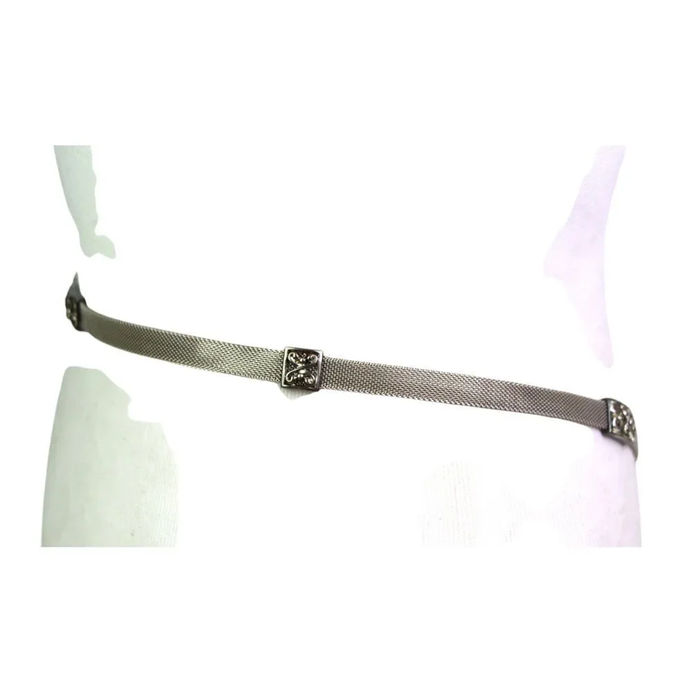 SKINNY SILVER METAL MESH CHAIN 3/8
